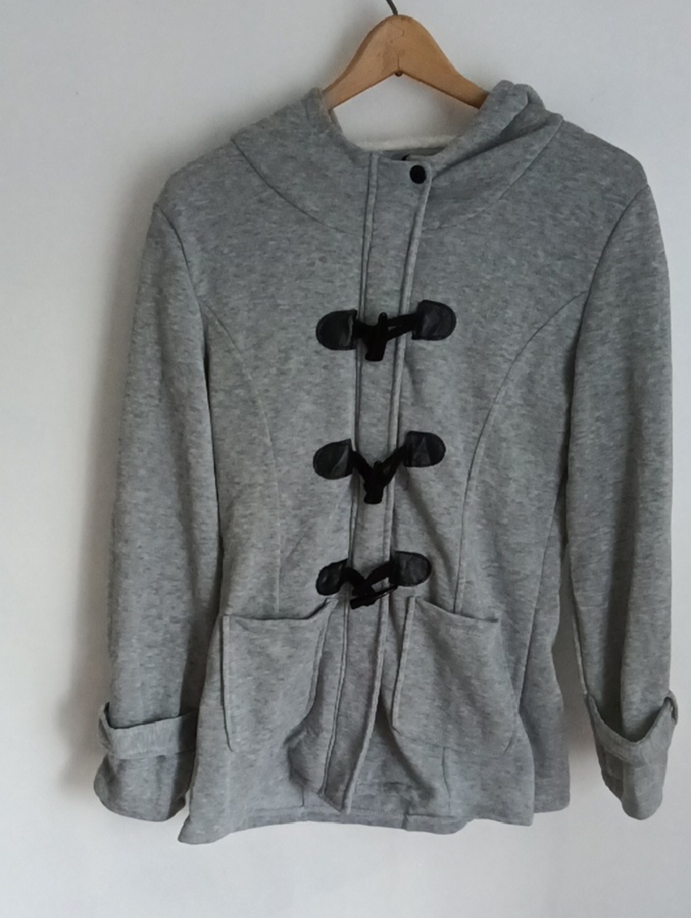 Women’s Gray Toggle Hoodie Pea Coat - Unbranded